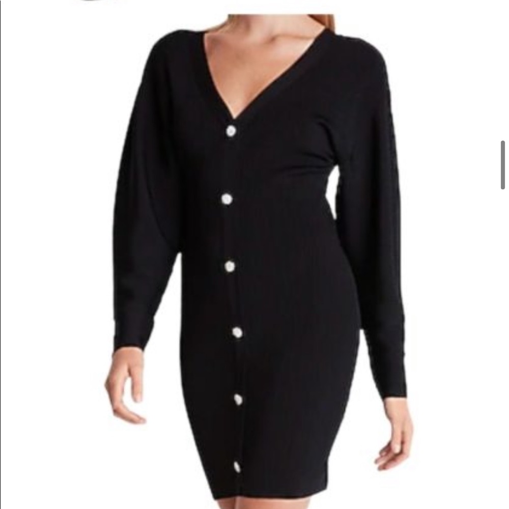 Embellished button up dress